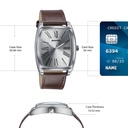 Sonata Ascent Quartz Analog Silver Dial Brown Leather Strap Tonneau Watch For Men (4)