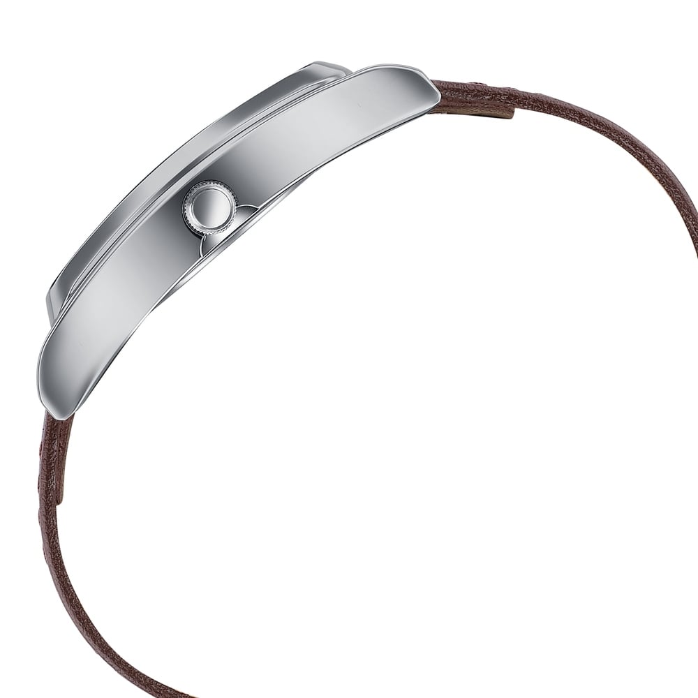 Sonata Ascent Quartz Analog Silver Dial Brown Leather Strap Tonneau Watch For Men (5)