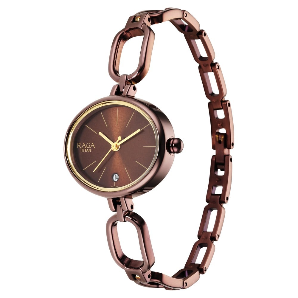 Titan Raga Viva Brown Dial Analog Metal Strap Watch for Women (3)