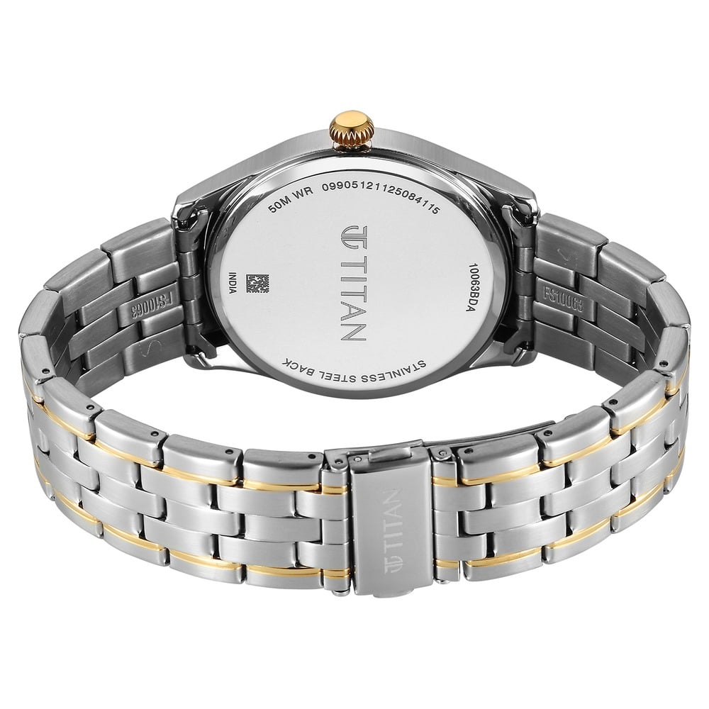 Titan Neo Roman Analog with Green Dial Dual Tone Stainless Steel Strap Watch for Men (5)