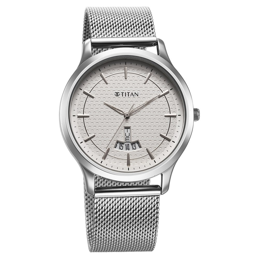 Titan Karishma Quartz Analog Silver Dial Stainless Steel Strap Watch for Men (2)