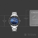 Titan Purple Sports Fashion Quartz Analog with Date Blue Dial Brown Stainless Steel Strap Watch For Women (4)