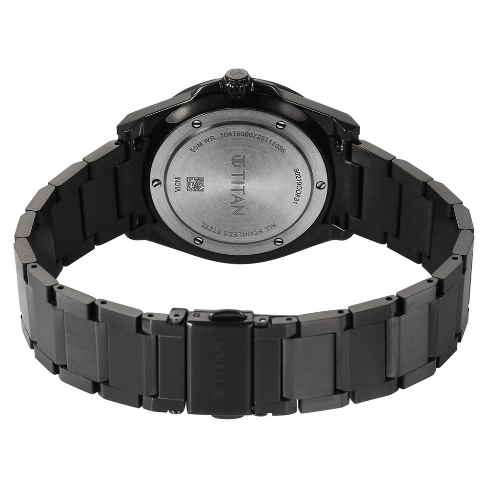 Titan Classique Big Date Analog with Green Dial Dark Gun Stainless Steel Strap Watch for Men (7)