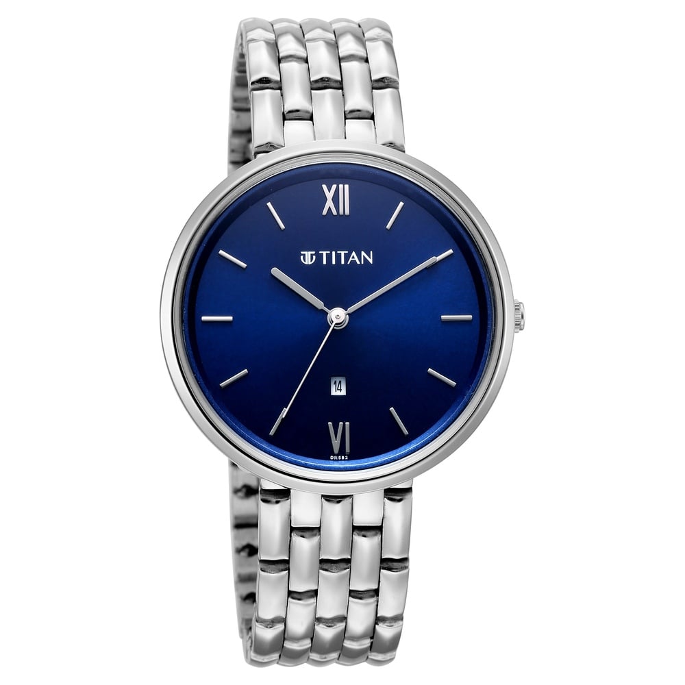 Titan Neo Quartz Analog Blue Dial Silver Metal Strap Watch For Women (2)