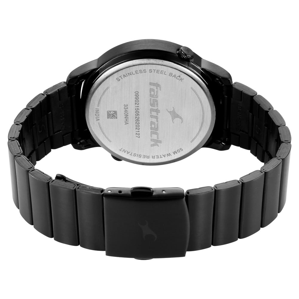Fastrack Pulse IV Dual Time Watch for Men with Petrol Blue Sunray Dial & Black Metal Strap (6)