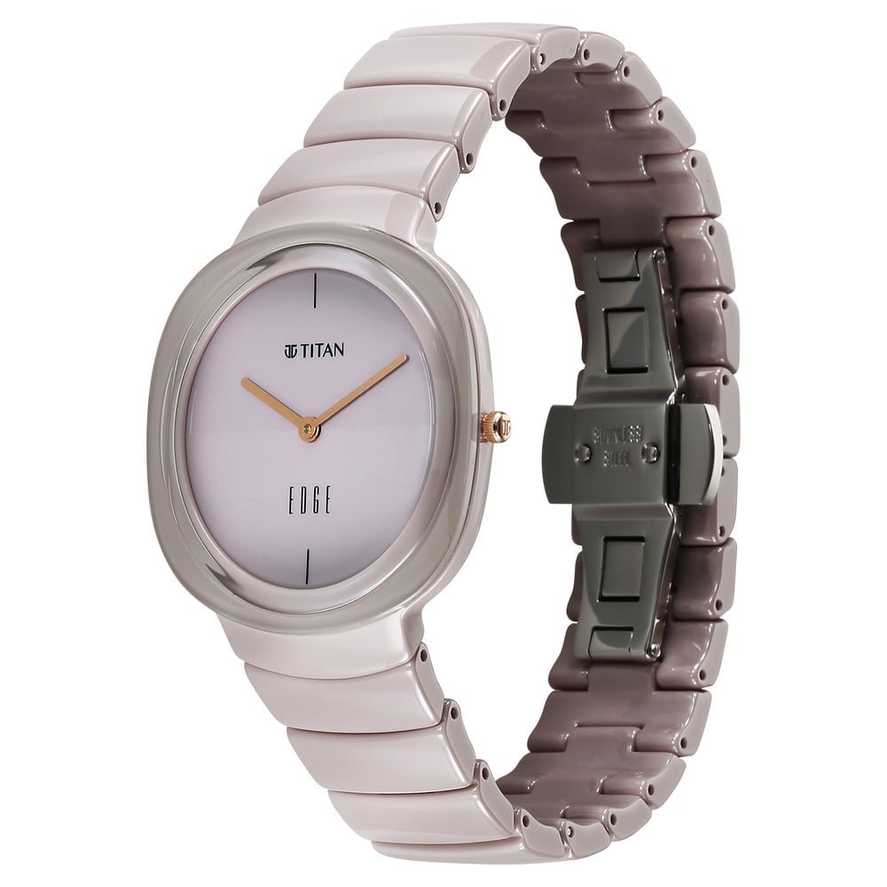 Titan Edge Squircle Quartz Analog Cream Dial Ceramic Strap Watch For Women (5)