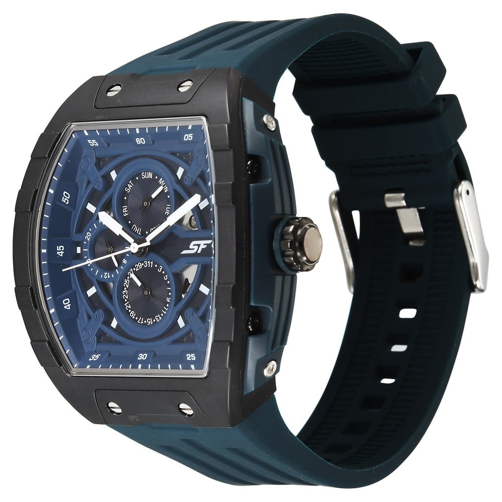 SF Maiden Voyage Sport Watch - Blue Dial & Strap - Tonneau Shaped Case with Multifunction movement (2)