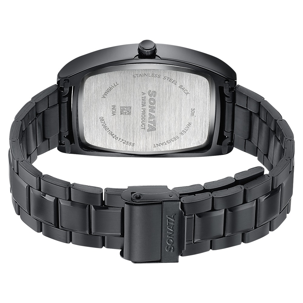 Sonata Ascent Black Tonneau Watch for Men (6)