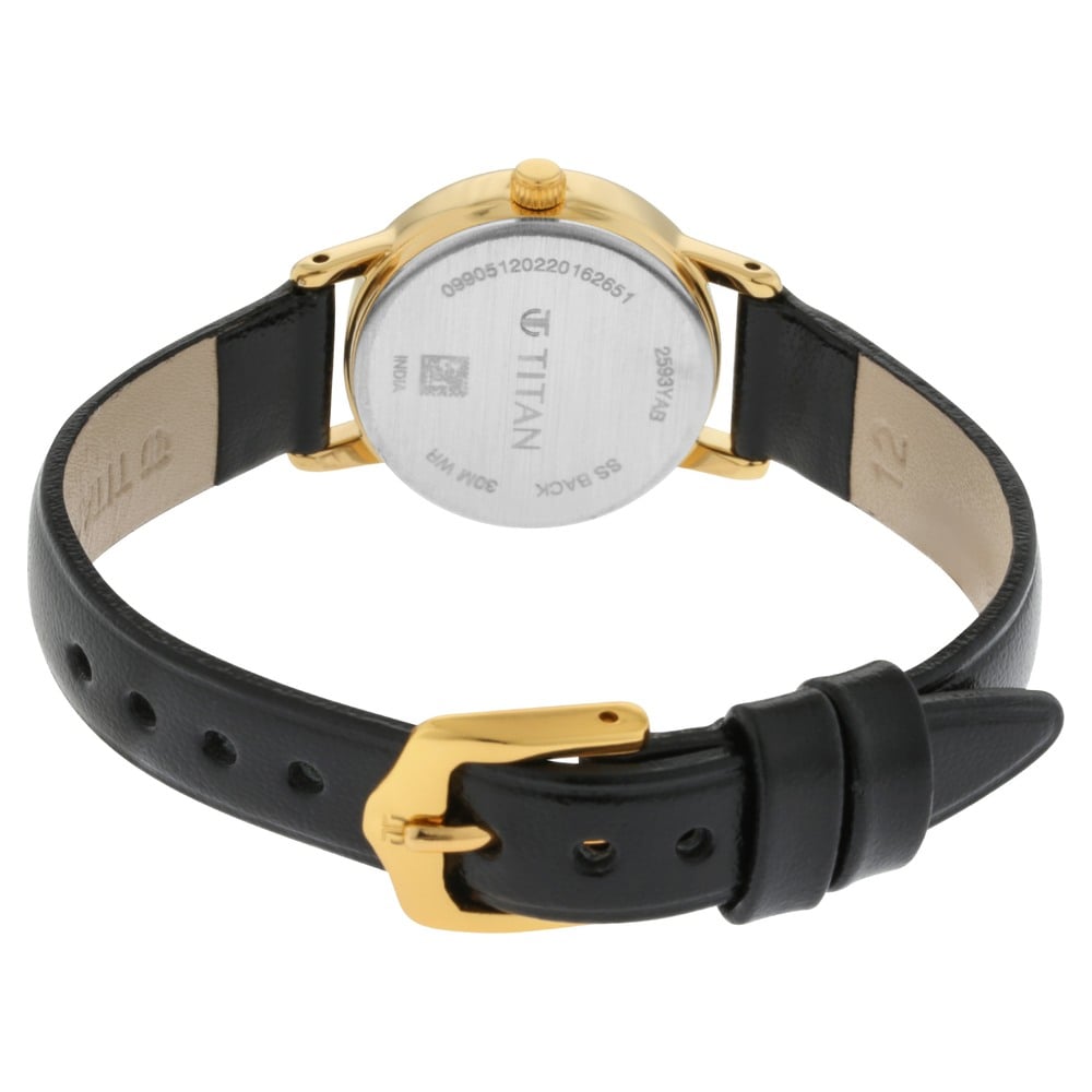 Titan Quartz Analog Black Dial Leather Strap Watch for Women (5)