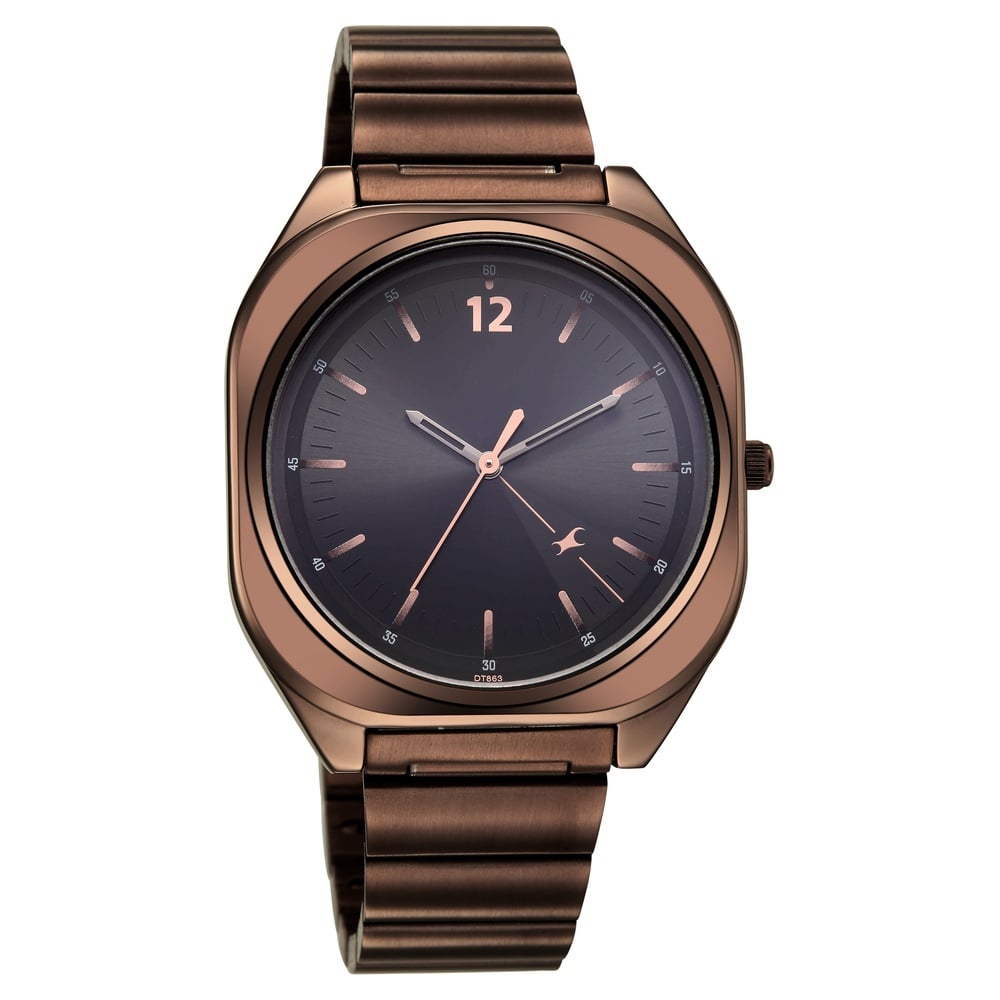 Fastrack 9 to Fine Analog with Black Dial Metal Strap Watch for Guys (2)