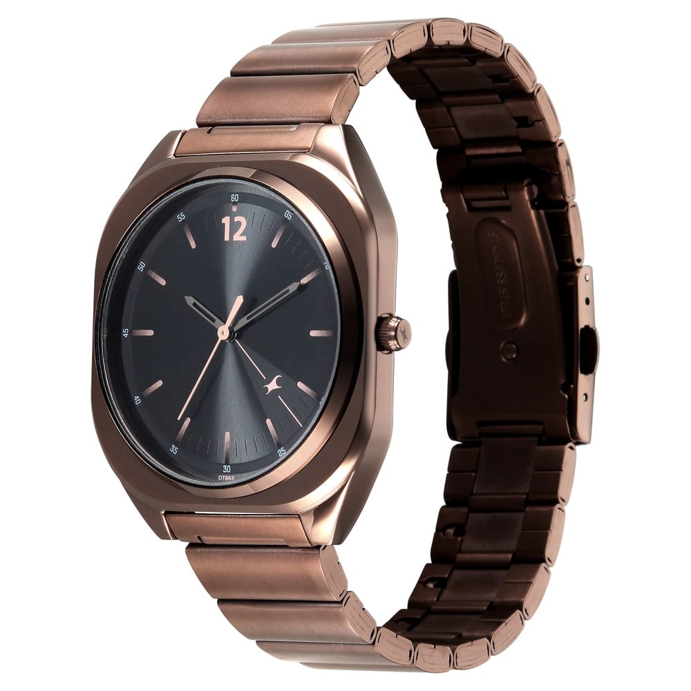 Fastrack 9 to Fine Analog with Black Dial Metal Strap Watch for Guys (3)