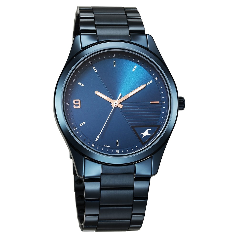 Fastrack Stunners Quartz Analog Blue Dial Blue Metal Strap Watch For Guys (2)