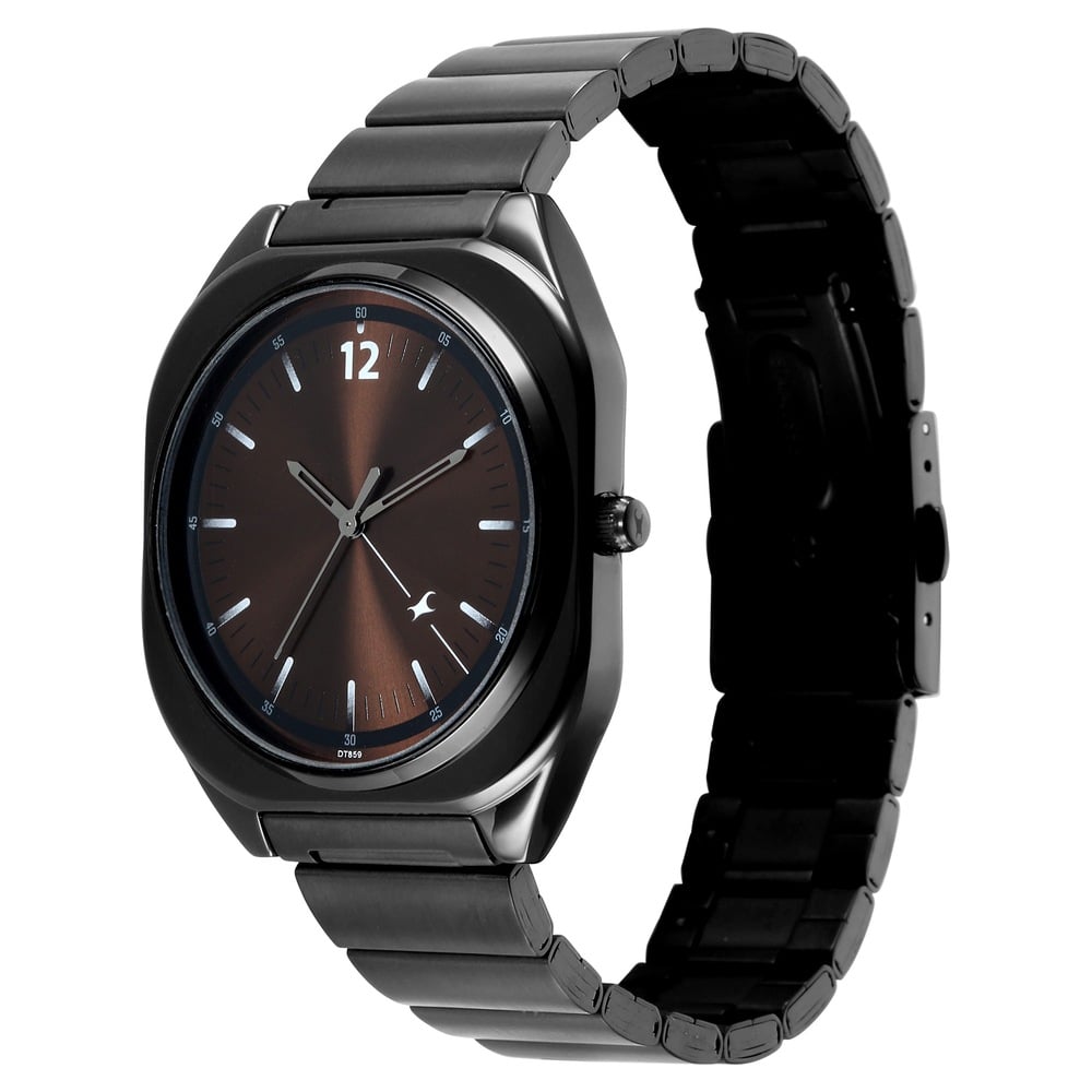 Fastrack 9 to Fine Analog with Brown Dial Metal Strap Watch for Guys (3)