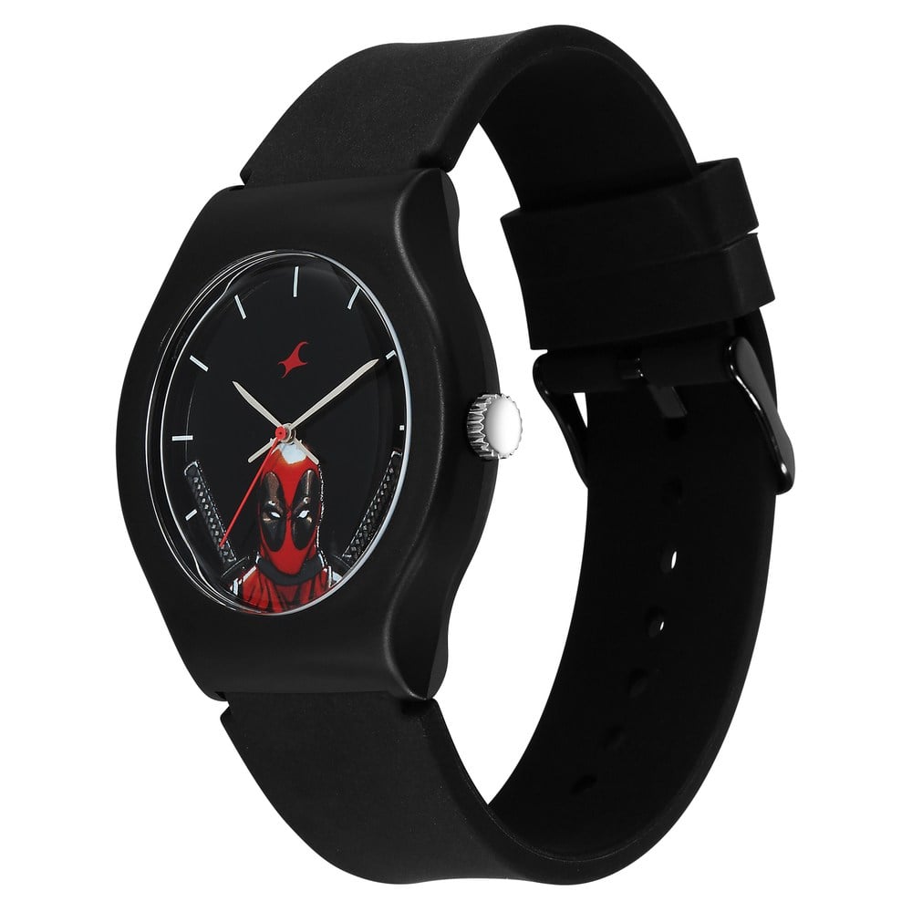 Fastrack Deadpool Wolverine Quartz Analog Black Dial With Black Silicone Strap Watch For Unisex (3)