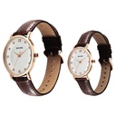 Sonata Perfect Pairs Quartz Analog White Dial Brown Leather Strap Watch For Couple (2)