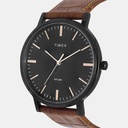 Timex Classics Men Quartz Black Dial Analog Leather Watch TW0TG8004 (2)