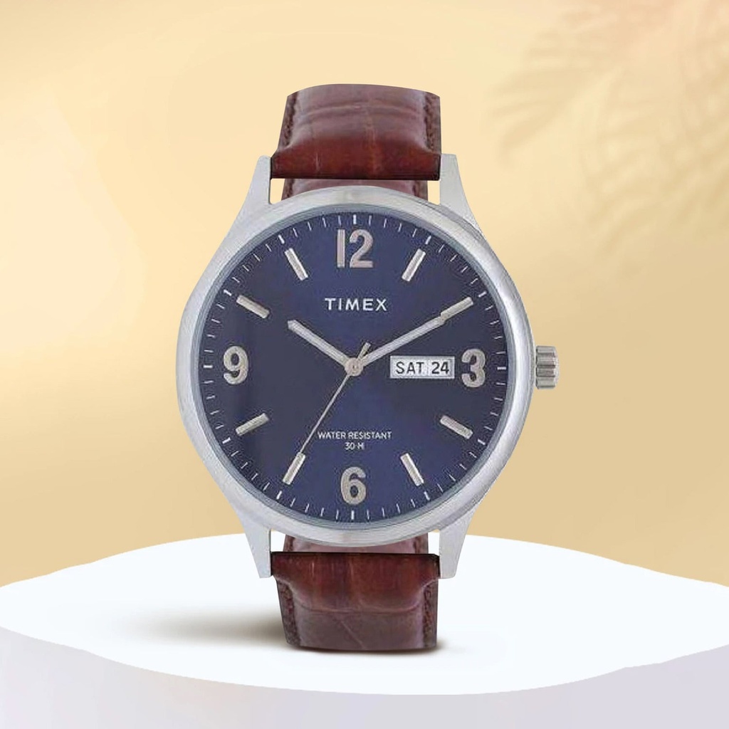 Timex Trendline Men Quartz Blue Dial Analog Leather Watch TWEG18400 (5)