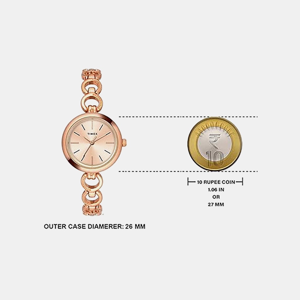 Timex Trendline Women Quartz Rose Gold Dial Analog Brass Watch TWEL11434 (6)