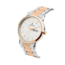 Logues Quartz Analogue Silver Dial Rose Two Tone Metal Strap Watch For Men (2)
