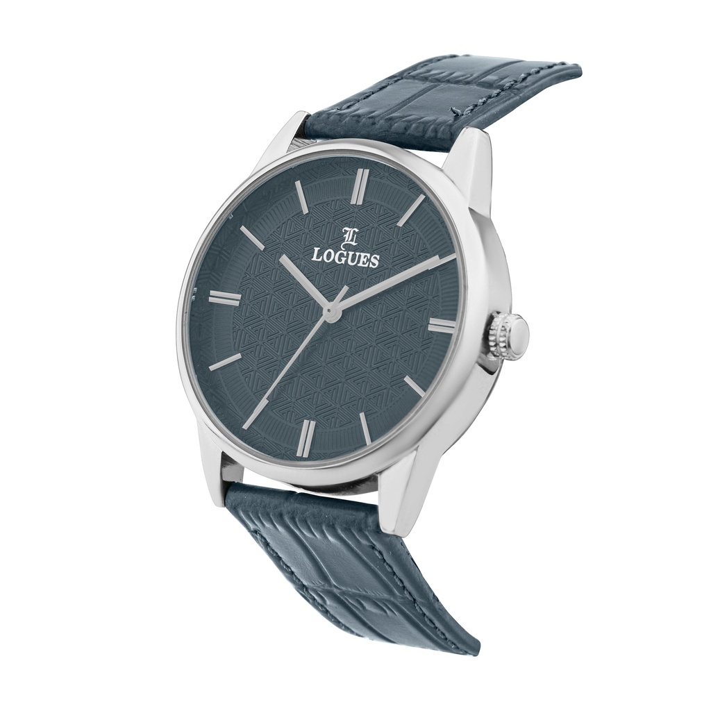 Logues Quartz Analogue Black Dial Black Leather Strap Watch For Men (2)