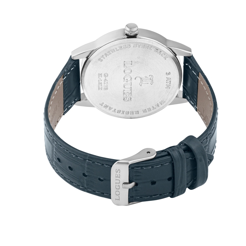 Logues Quartz Analogue Black Dial Black Leather Strap Watch For Men (3)