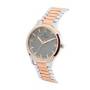 Logues Quartz Analogue Grey Dial Rose Two Tone Metal Strap Watch For Men (2)