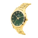 Logues Quartz Analogue Green Dial Gold Metal Strap Watch For Men (2)