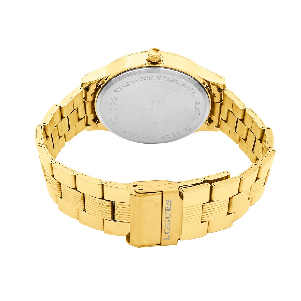 Logues Quartz Analogue Green Dial Gold Metal Strap Watch For Men (3)