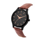 Logues Quartz Analogue Black Dial Tan Leather Strap Watch For Men (2)