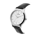 Logues Quartz Analogue Silver Dial Black Leather Strap Watch For Men (2)