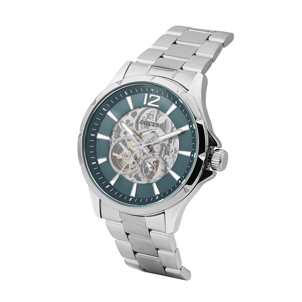 Logues Automatic Analogue Blue Dial Steel Metal Strap Watch For Men (2)