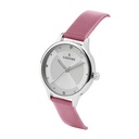 Logues Quartz Analogue Silver Dial Pink Leather Strap Watch For Women (2)