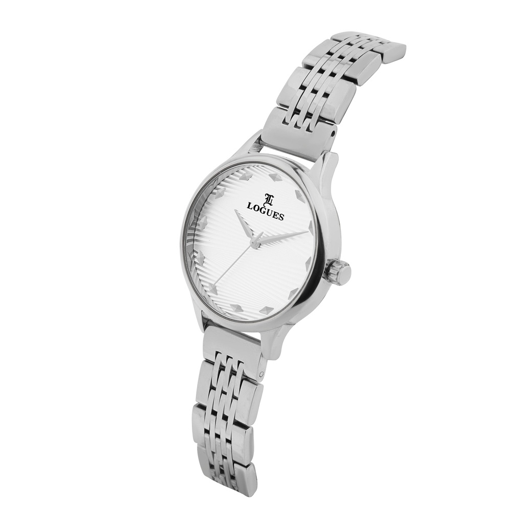 Logues Quartz Analogue Silver Dial Steel Metal Strap Watch For Women (2)