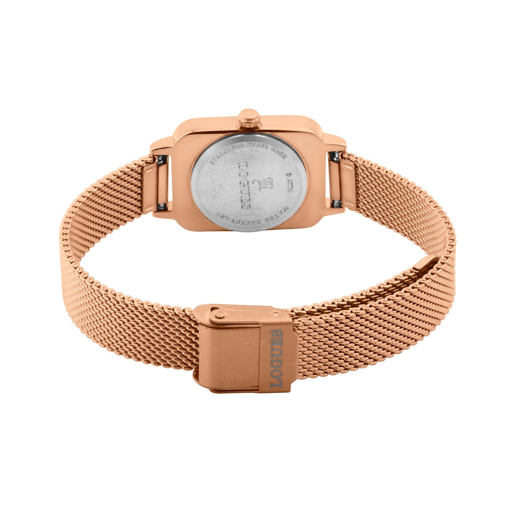 Logues Quartz Analogue Green Dial Rose Mesh Strap Watch For Women (3)