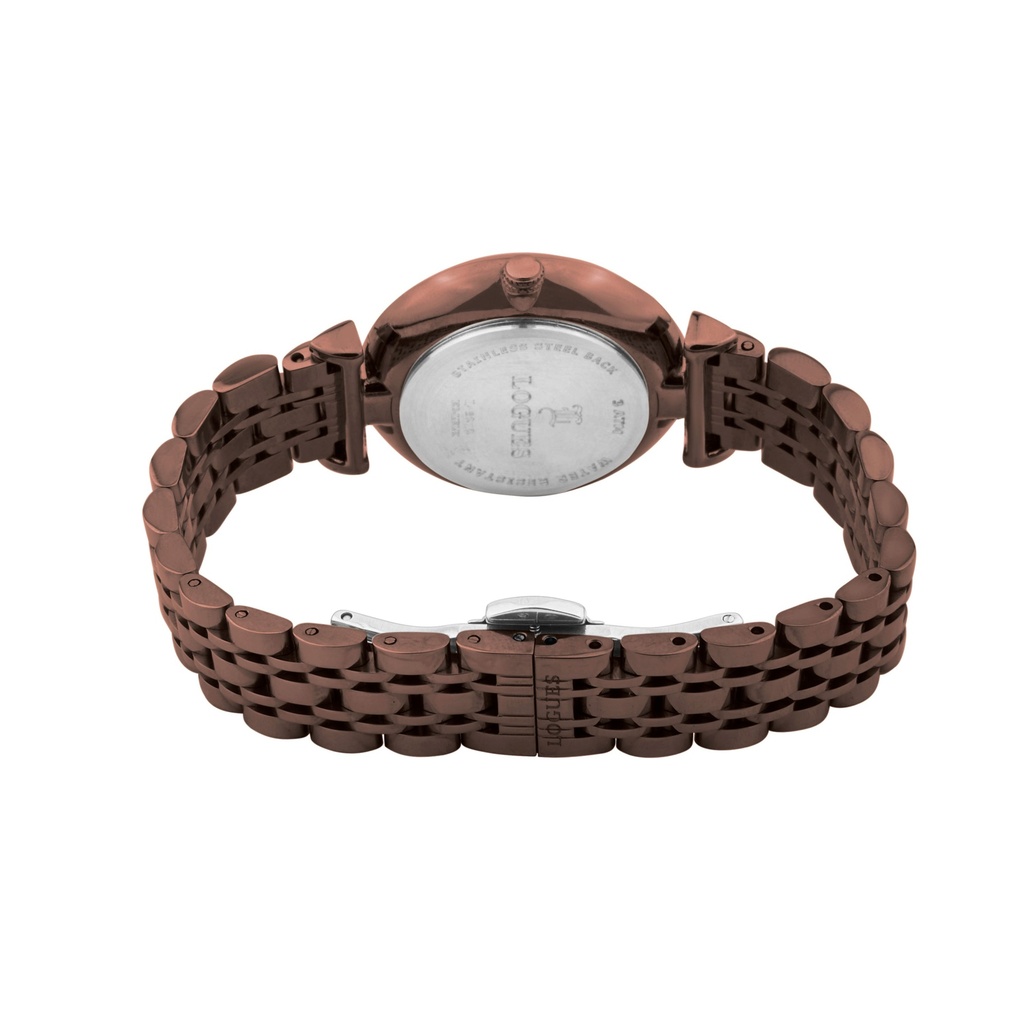 Logues Quartz Analogue Brown Dial Brown Metal Strap Watch For Women (3)