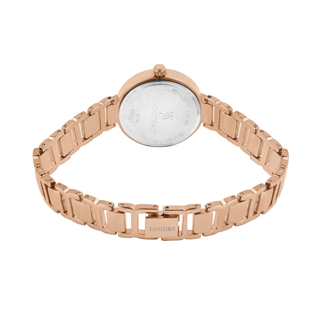 Logues Quartz Analogue Silver Dial Rose Metal Strap Watch For Women (3)