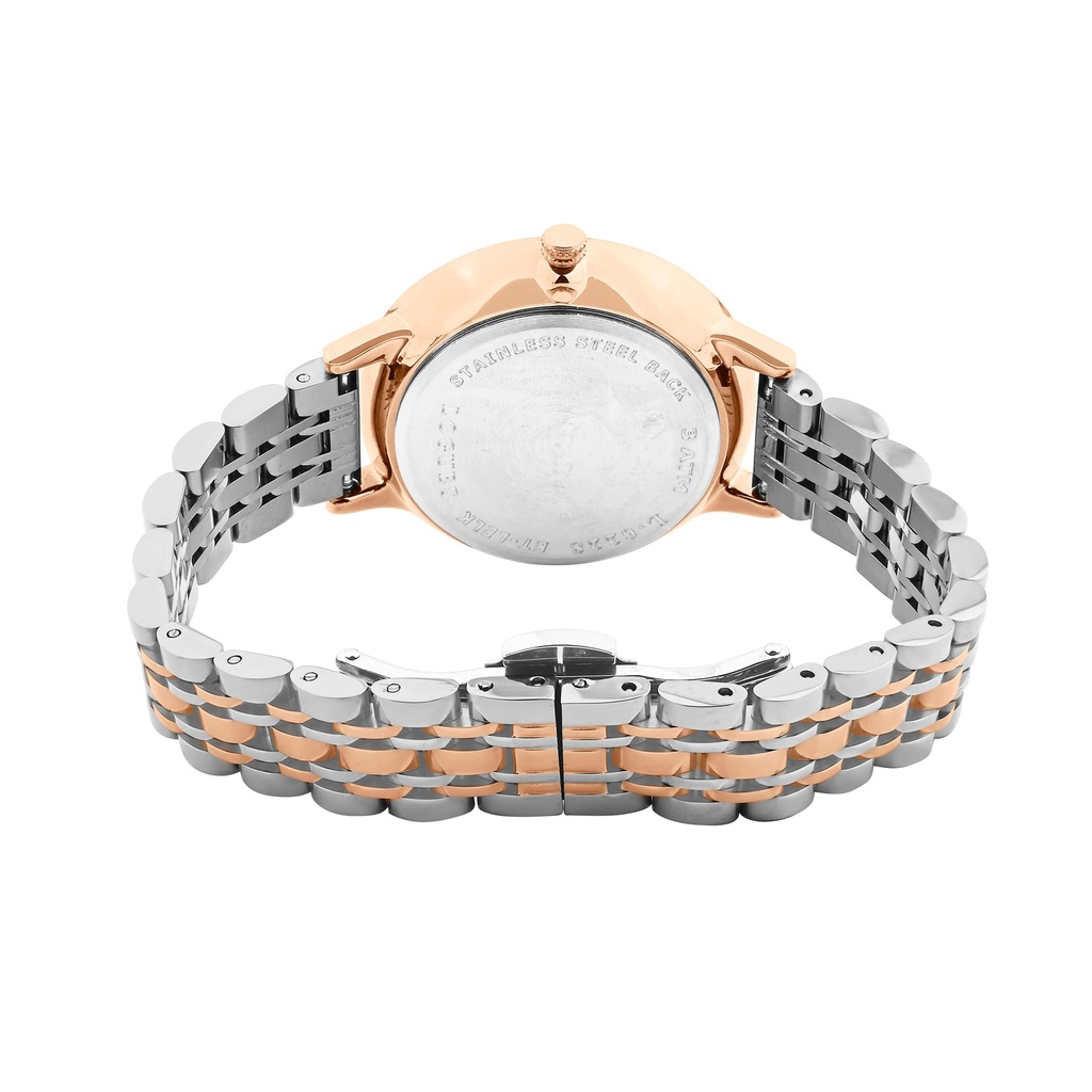 Logues Quartz Analogue Green Dial Rose Two Tone Metal Strap Watch For Women (3)