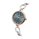 Logues Quartz Analogue Blue Dial Rose Two Tone Metal Strap Watch For Women (2)