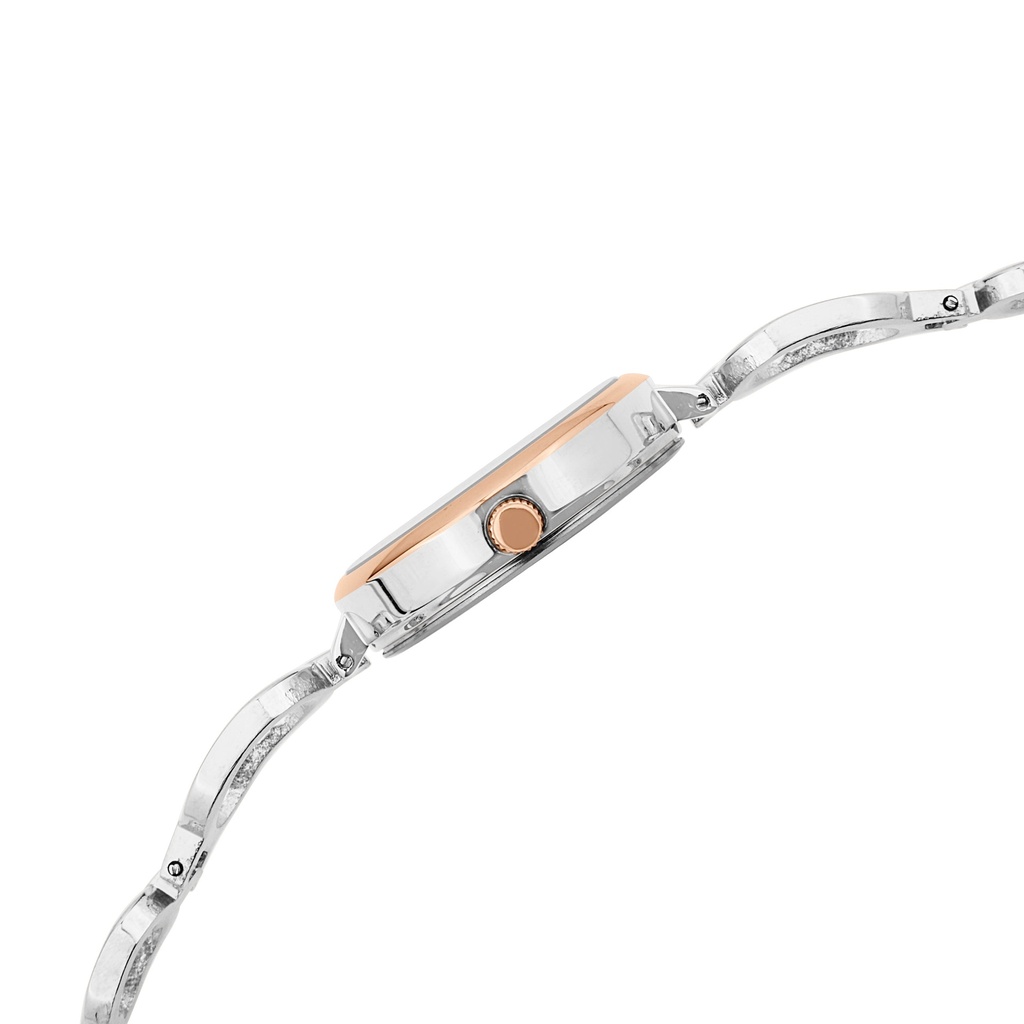 Logues Quartz Analogue Blue Dial Rose Two Tone Metal Strap Watch For Women (4)