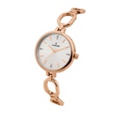 Logues Quartz Analogue Silver Dial Rose Metal Strap Watch For Women (2)