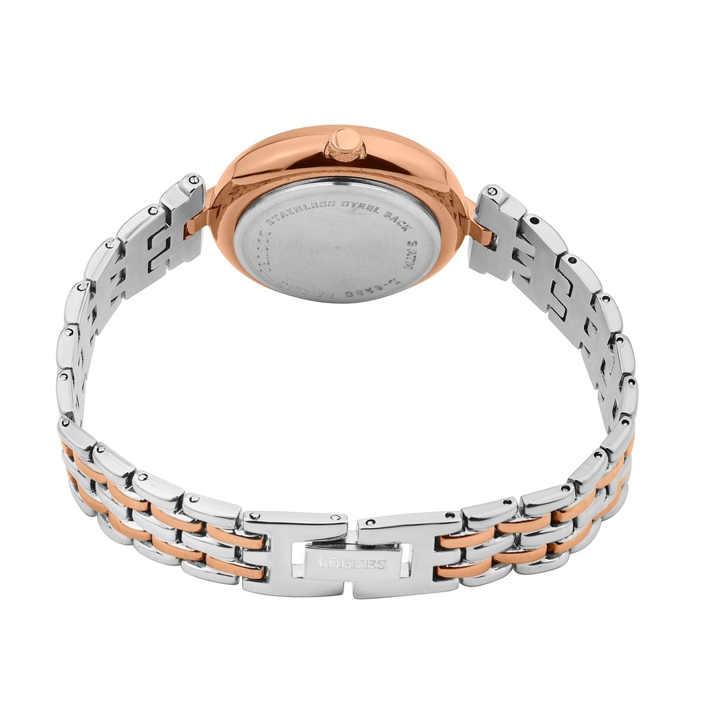 Logues Quartz Analogue Grey Dial Rose Two Tone Metal Strap Watch For Women (3)