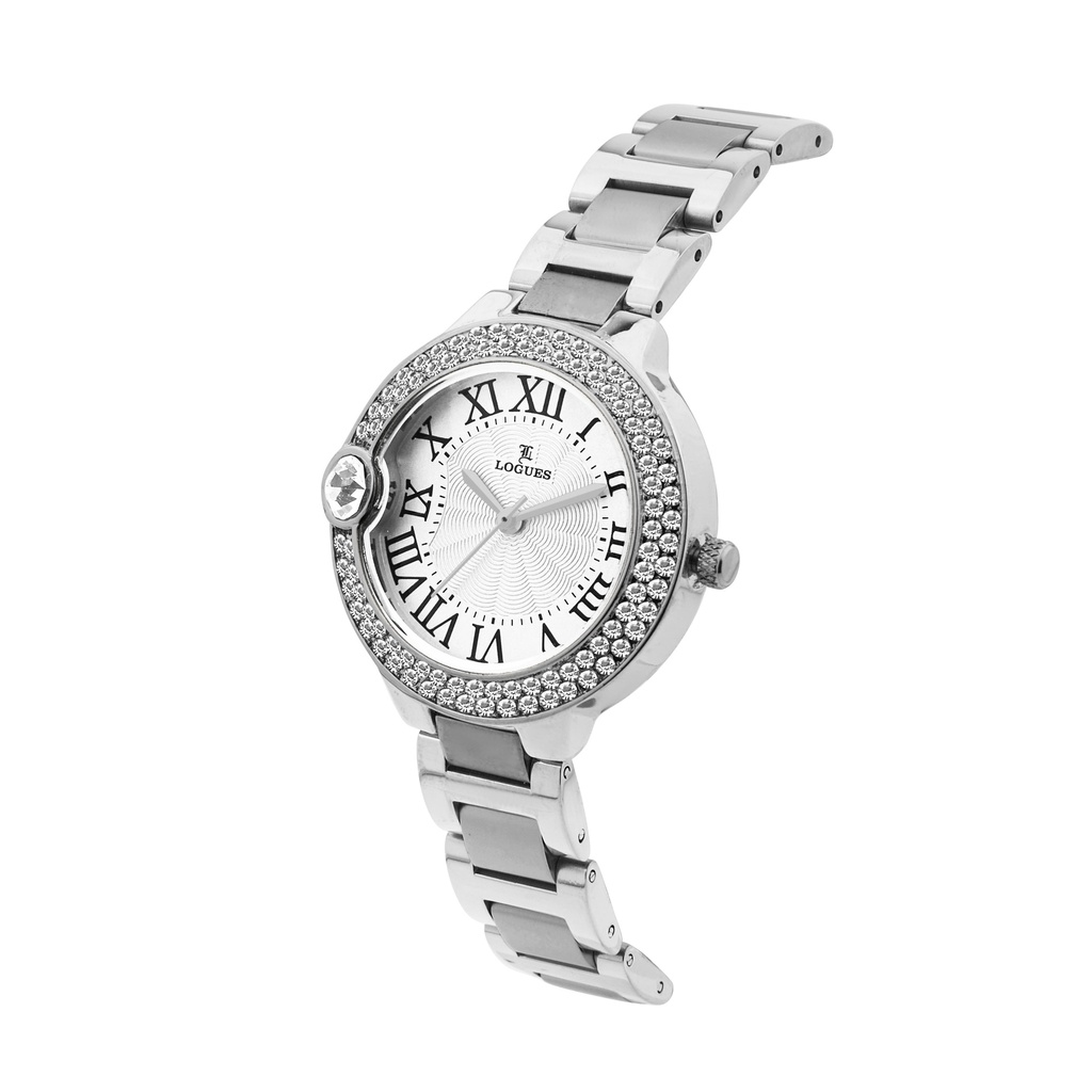 Logues Quartz Analogue Silver Dial Steel Metal Strap Watch For Women (2)