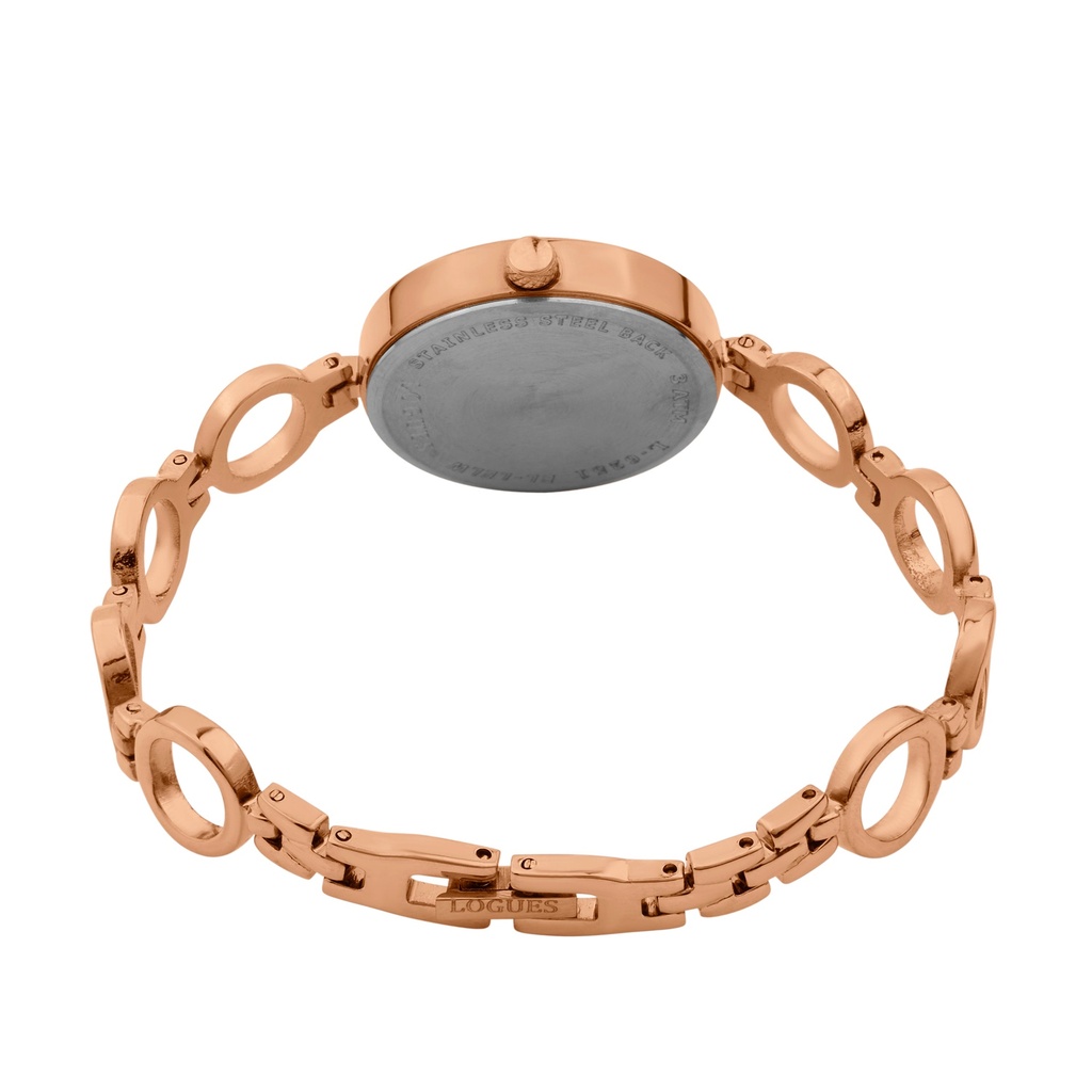 Logues Quartz Analogue Rose Dial Rose Metal Strap Watch For Women (3)