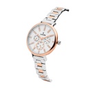 Logues Quartz Analogue Silver Dial Rose Two Tone Metal Strap Watch For Women (2)