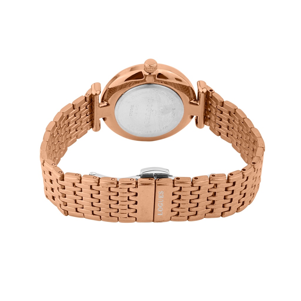 Logues Quartz Analogue Rose Dial Rose Metal Strap Watch For Women (3)
