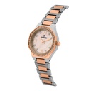 Logues Quartz Analogue Silver Dial Rose Two Tone Metal Strap Watch For Women (2)