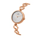 Logues Quartz Analogue Silver Dial Rose Metal Strap Watch For Women (2)