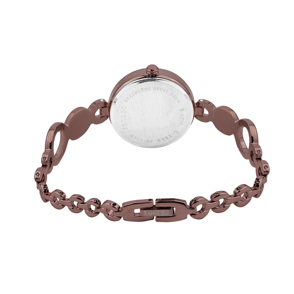 Logues Quartz Analogue Brown Dial Brown Metal Strap Watch For Women (3)