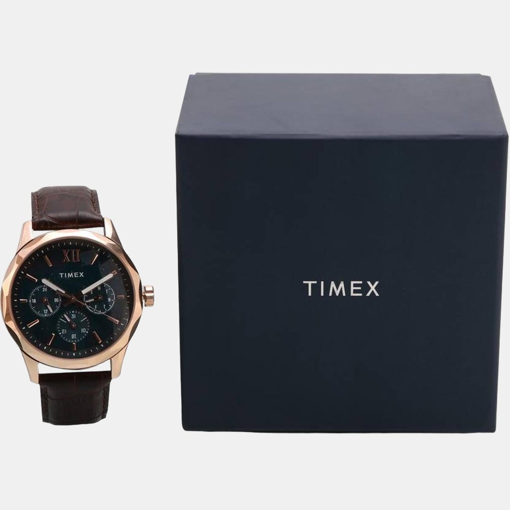 Timex Signio Men Quartz Blue Dial Multi-Function Leather Watch TW0TG7601 (5)