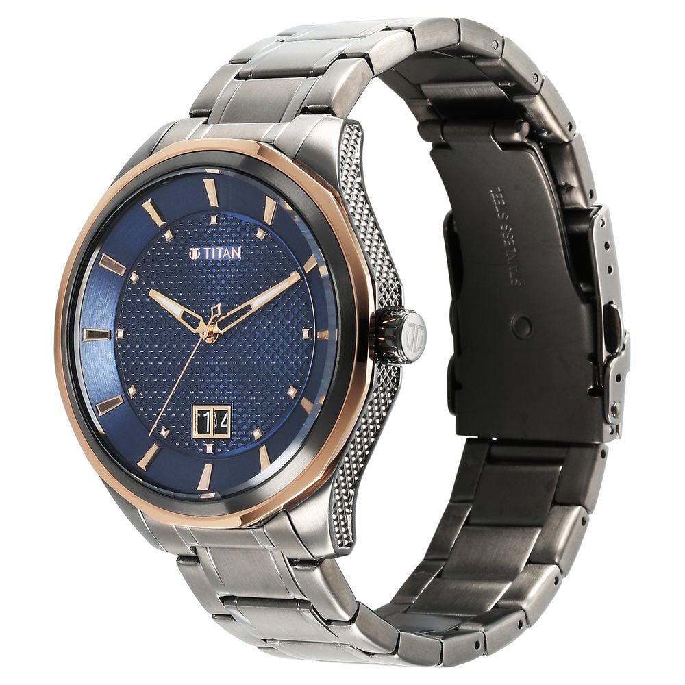 Titan Regalia Opulent Quartz Analog Silver Dial Silver Stainless Steel Strap Watch for Men